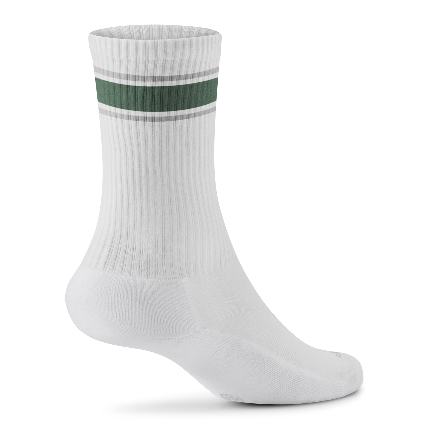 Anytime Crew Sock - Blizzard, Verdant Green (Light Grey Sole)