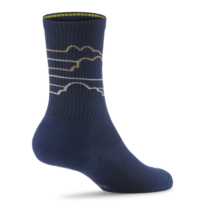 Anytime Crew Sock - Deep Navy/Rugged Beige (Medium Grey) - Cloudstripe