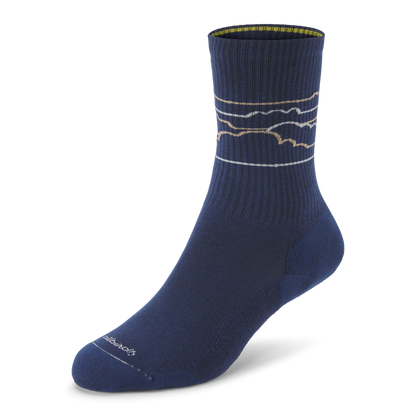 Anytime Crew Sock - Deep Navy/Rugged Beige (Medium Grey) - Cloudstripe