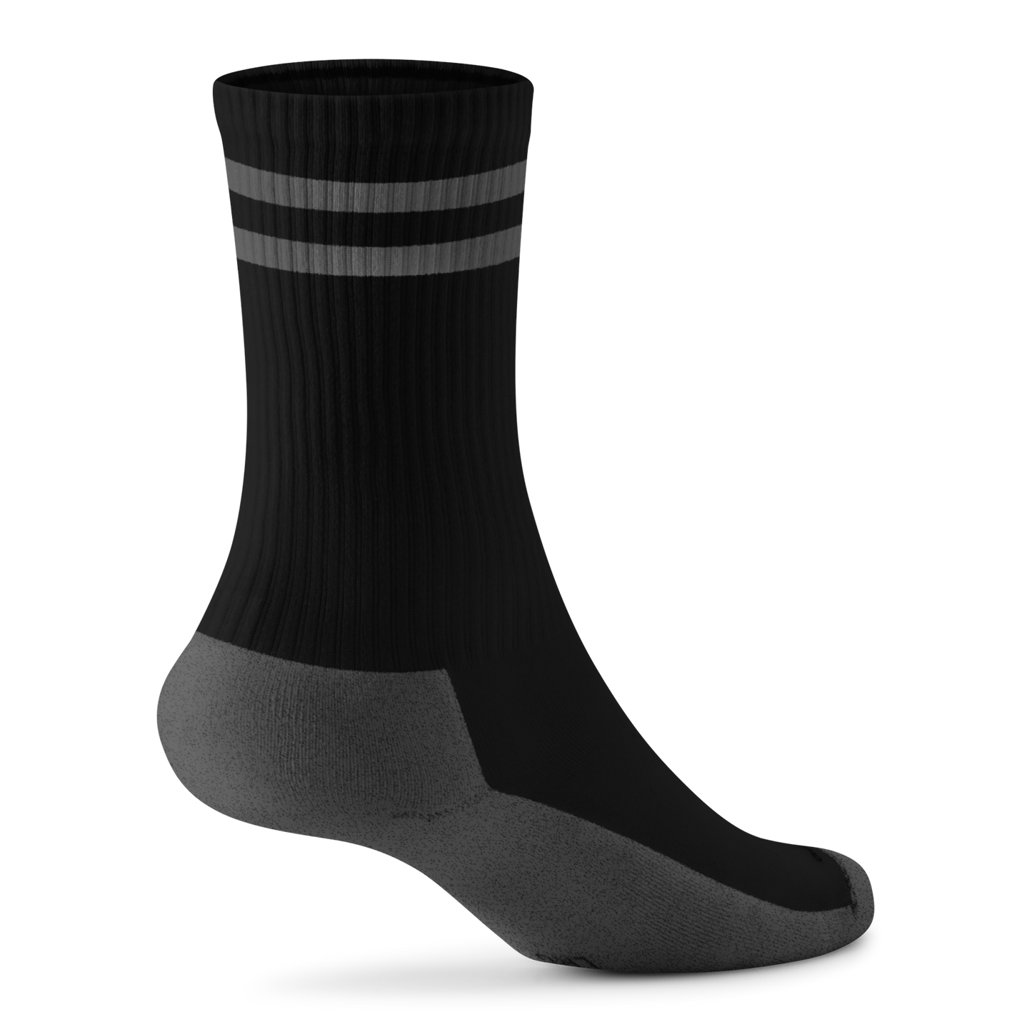 Anytime Crew Sock - Natural Black/Dark Grey Stripe