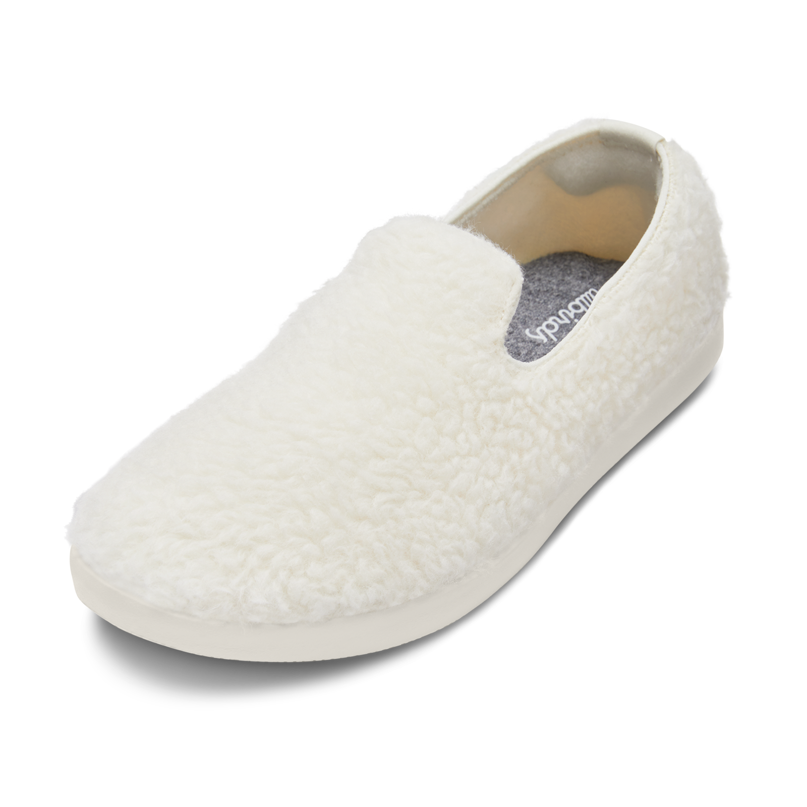 Smallbirds Wool Loungers - Big Kids - Natural White Fluffs (Natural White Sole)