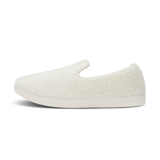 Smallbirds Wool Loungers - Big Kids - Natural White Fluffs (Natural White Sole)